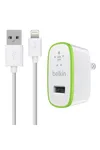 CARGADOR BELKIN Lightning 2.1 amp blanco precio