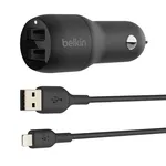 Cargador Auto Belkin Dual USB + Cable USB a Lightning precio