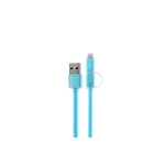Cable REMAX 2en1 aurora micro-iphone azul precio