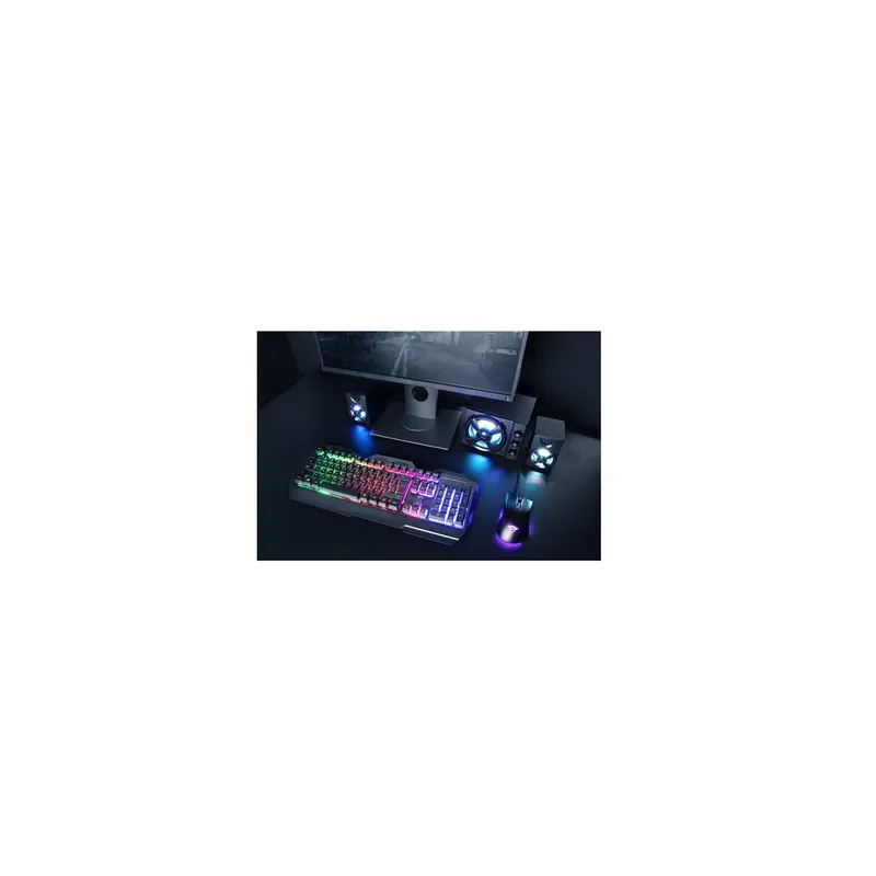 teclado gamer metálico Trust gxt 856 torac con ilu precio colombia