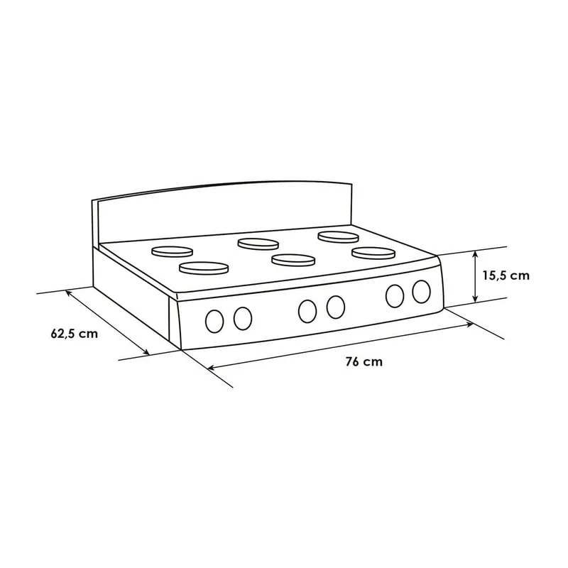 estufa de mesa Abba 6 Puestos Gas Propano SG700-5 negro características