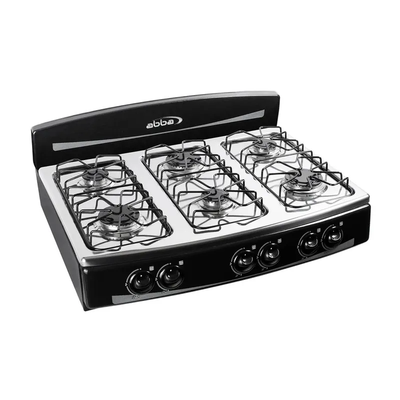 estufa de mesa Abba 6 Puestos Gas Propano SG700-5 negro precio colombia
