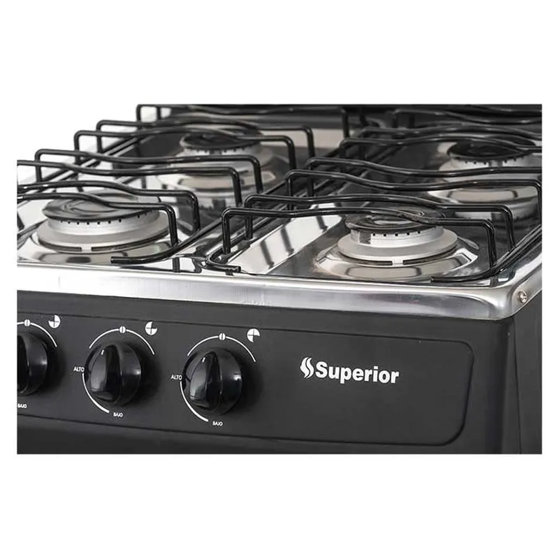 Estufa de Mesa SUPERIOR 4 Puestos Gas Propano 7053 Negro