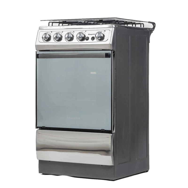 estufa de piso SUPERIOR 4 Puestos Gas Natural AXXIS PLUS plateado precio