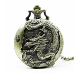 Reloj bolsillo cadena cuarzo dragon bronce 1039 precio